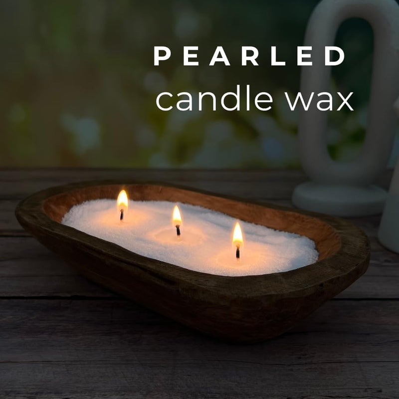 Direct Candle Supply 1lb White Unscented Sand Candles with Wicks, Pearled Candle, Powder Candle Wax, Refillable Pearl Candles with 10 Wicks for Candlemaking - Image 2